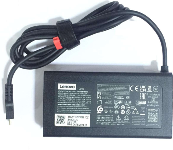 Lenovo 100W USB Type C Adapter for ADL100YLC3A, ADL100YDC3A, SA11D52396, 100 W Adapter (Power Cord Included)